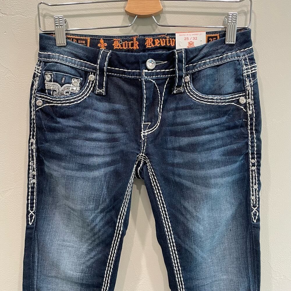 NWT Rock Revival Sherry Straight Jeans - Size: 25 / 32 - Picture 3 of 7